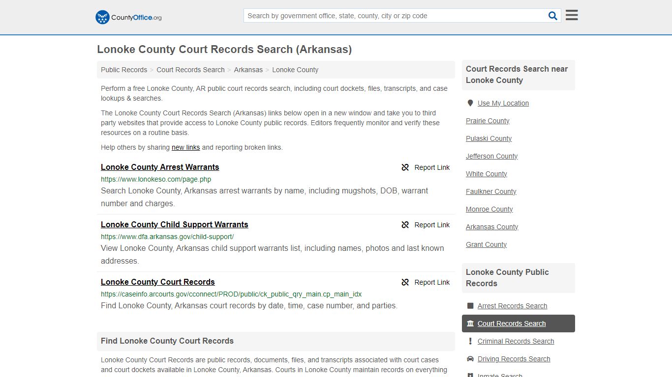Lonoke County Court Records Search (Arkansas) - County Office