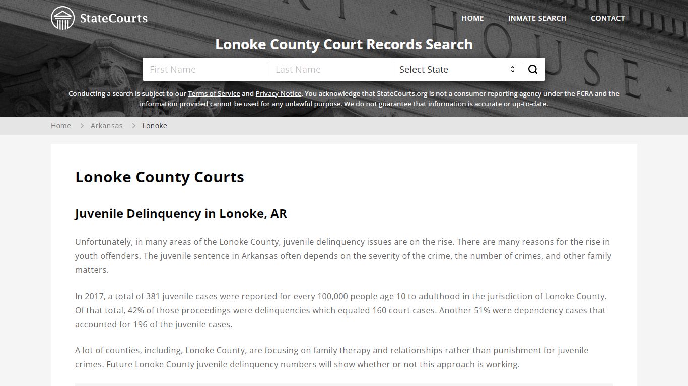 Lonoke County, AR Courts - Records & Cases - StateCourts
